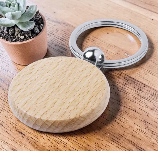 LLAVERO MADERA CIRCULAR
