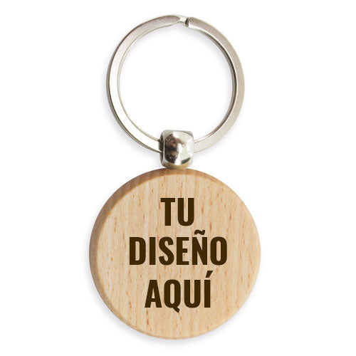 LLAVERO MADERA CIRCULAR