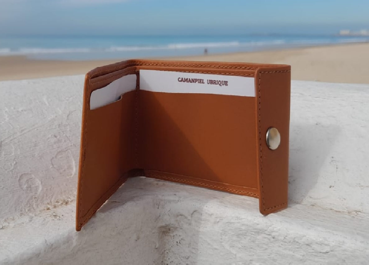 CARTERA PIEL. COLOR MARRÓN. TAMAÑO REDUCIDO