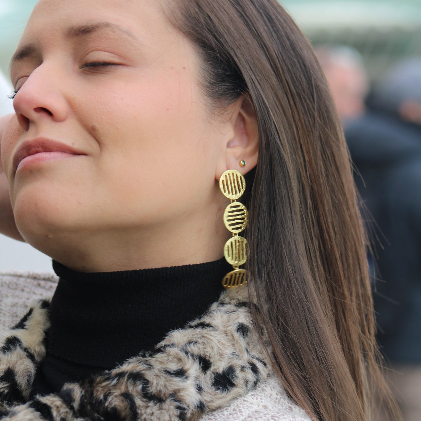 Gold plated COINS earrings - Design with character