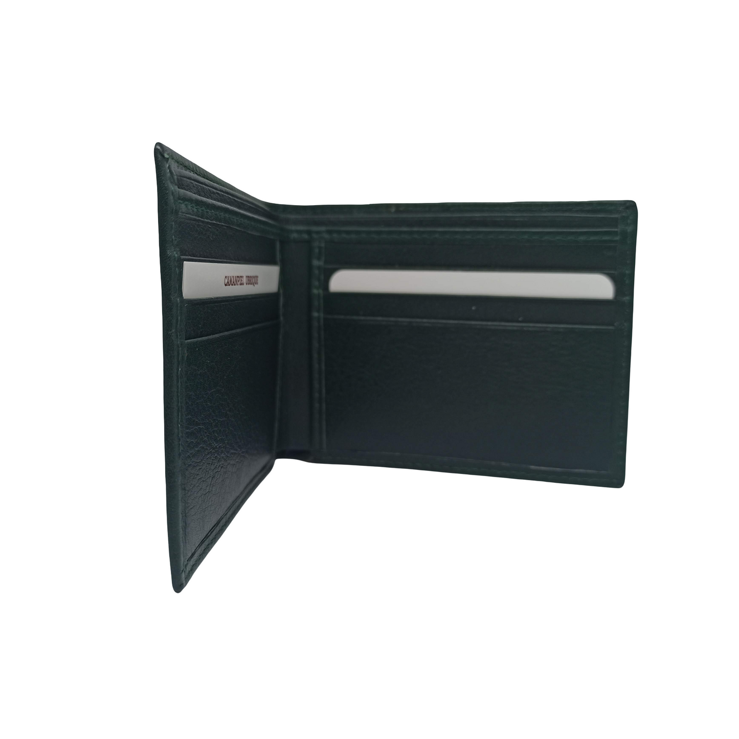 CARTERA + MONEDERO DE PIEL. VERDE. PACK