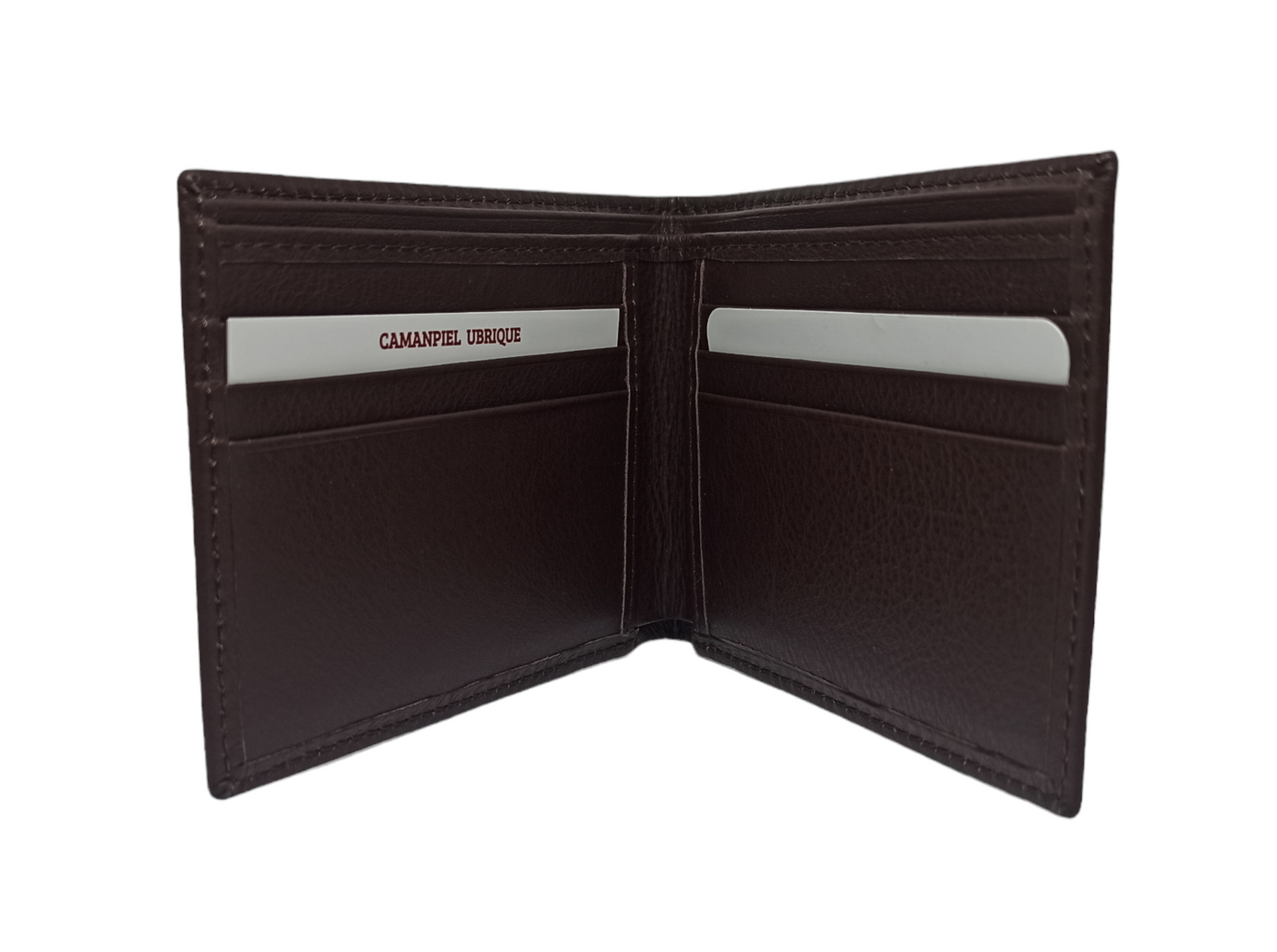 CARTERA + MONEDERO DE PIEL. MARRÓN. PACK