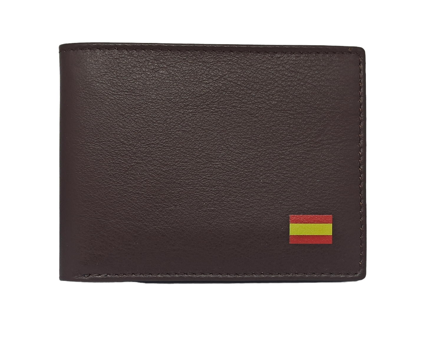 CARTERA + MONEDERO DE PIEL. MARRÓN. PACK